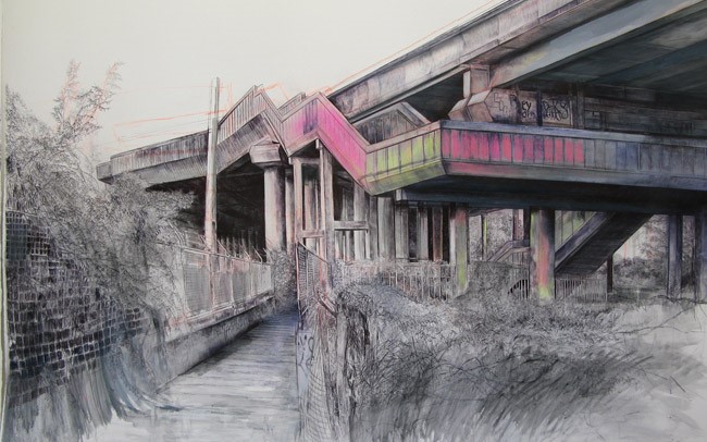 Image 2- Laura Oldfield Ford M6 Junction 9, Bescot 2011